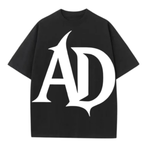 AD Logo Genesis Series Oversized Tee | Black Gothic Monogram Streetwear